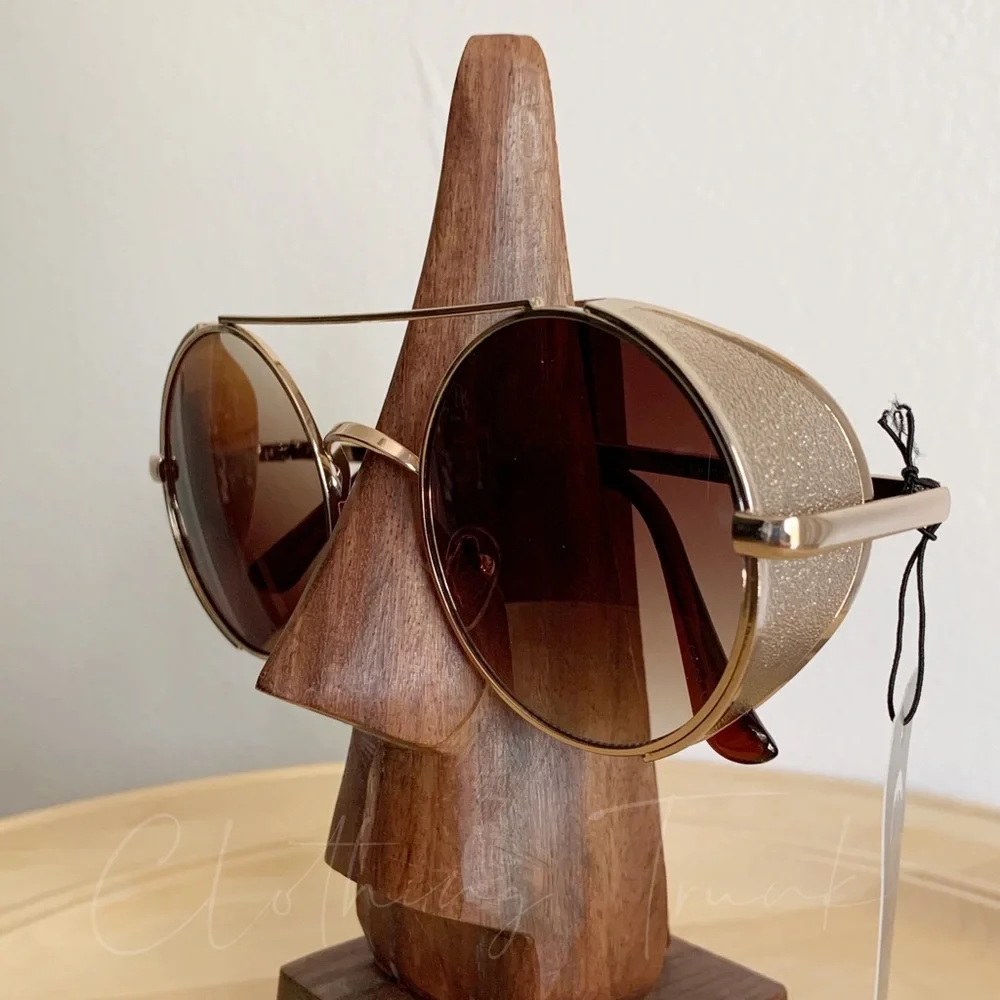 NWT Gold Steampunk Round Sunglasses | UV400 - Picture 1 of 7